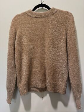 White House Black Market Shimmery Camel Crewneck Sweater | Size Small